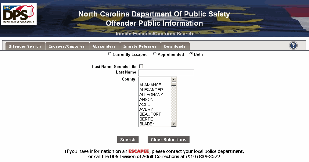Inmate Search North Carolina Department Of Corrections Search